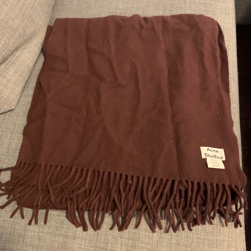 Acne studios virgin wool scarf, brown